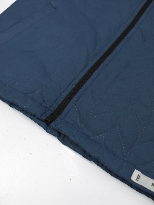 Mango Quilted Zipper Mock Neck Jacket For Kids-Blue-NA13202