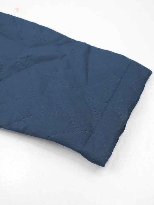 Mango Quilted Zipper Mock Neck Jacket For Kids-Blue-NA13202