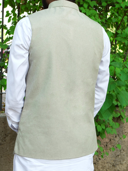 Crown Premium Quality Stylish Waistcoat For Men-Light Grey-BR249