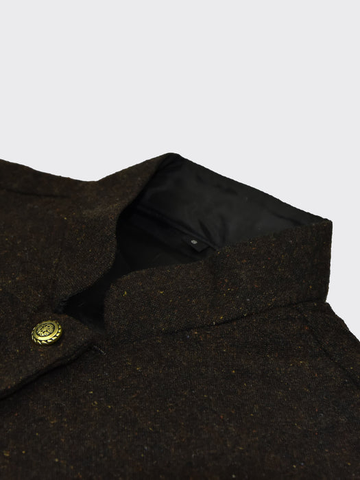 Crown Premium Quality Stylish Waistcoat For Men-Dark Brown Melange-RT451/SP38