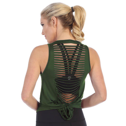 brandsego - Popular Sports Viscose Laser Cut Open Back Tank Top For Women-Dark Maroon-BE9656