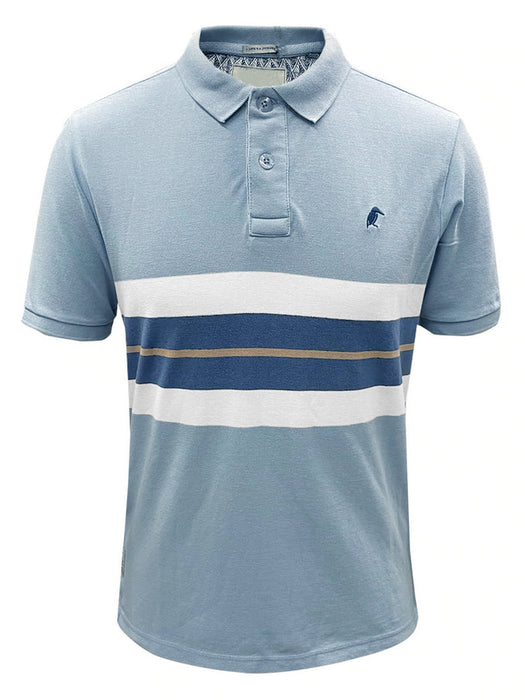Cxly P.Q Half Sleeve Polo For Men-Sky Blue with Panel-RT714