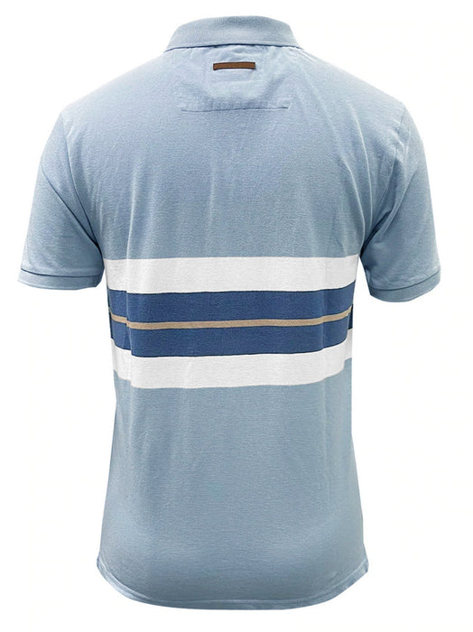 Cxly P.Q Half Sleeve Polo For Men-Sky Blue with Panel-RT714