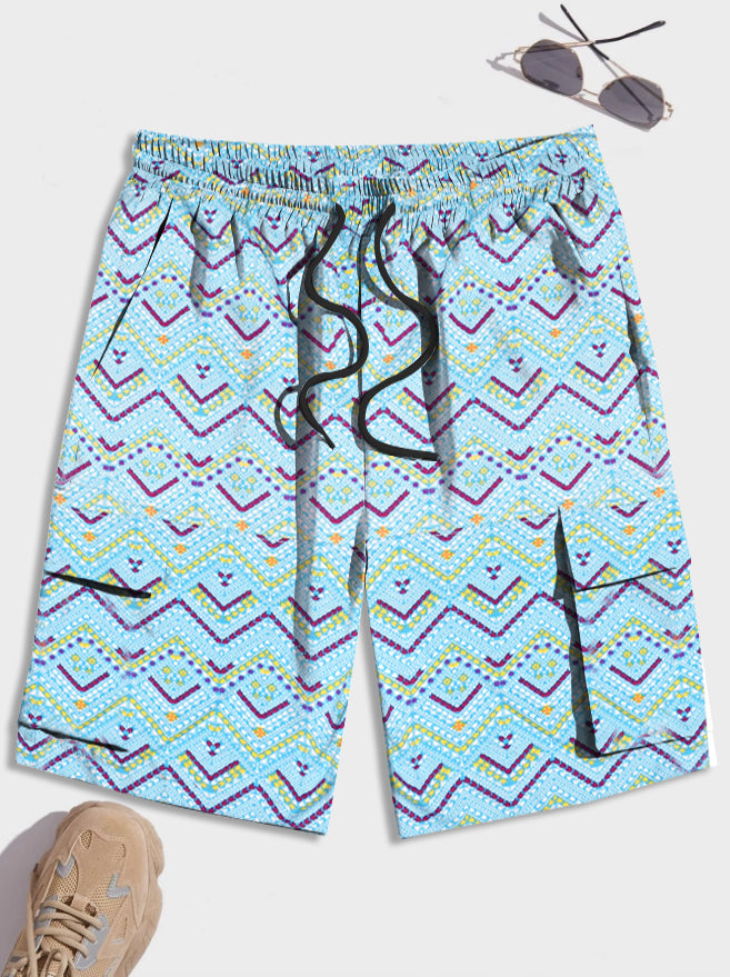 Next Summer Single Jersey Cargo Short For Men-Allover Print-SP8297