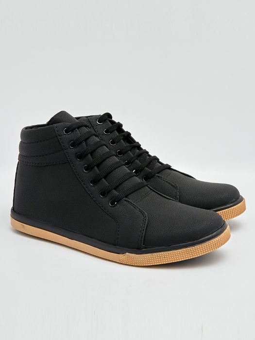 Long Sneakers Shoes For Men's-Black-SP6321