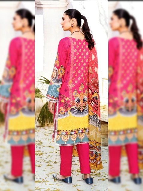 Noor-e-Nazar Unstitched 3 Piece Embroidered  Summer Suit For Ladies-SP7058
