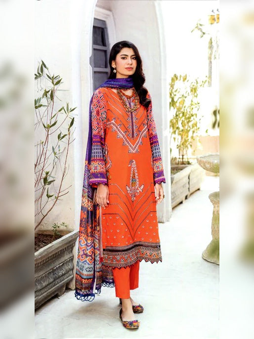 Noor-e-Nazar Unstitched 3 Piece Embroidered  Summer Suit For Ladies-SP7067
