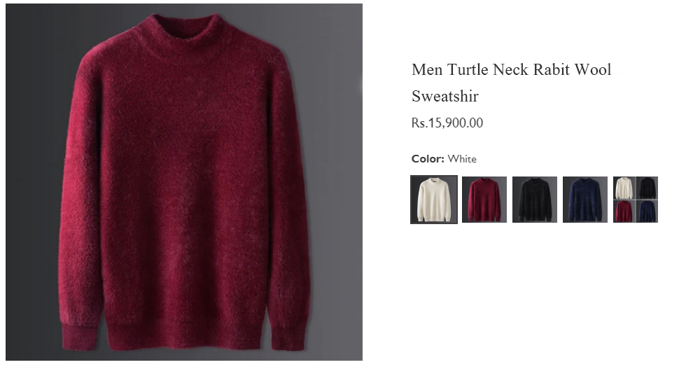 Louis Vicaci Turtle Neck Rabbit Wool Sweatshirt-Slate Grey-BR1169