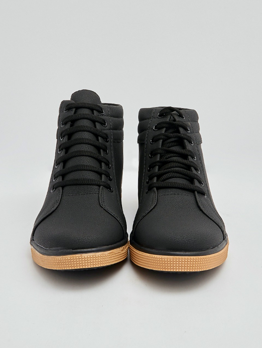 Long Sneakers Shoes For Men's-Black-SP6321