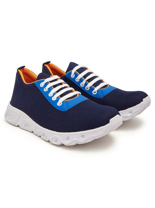 Classic Jogger Shoes with Padded insole For Men-Dark Blue & White-SP5518