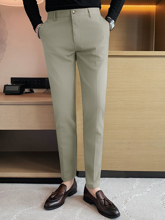 Louis Vicaci Super Stretchy Slim Fit Lycra Pent For Men-Skin-RT1901