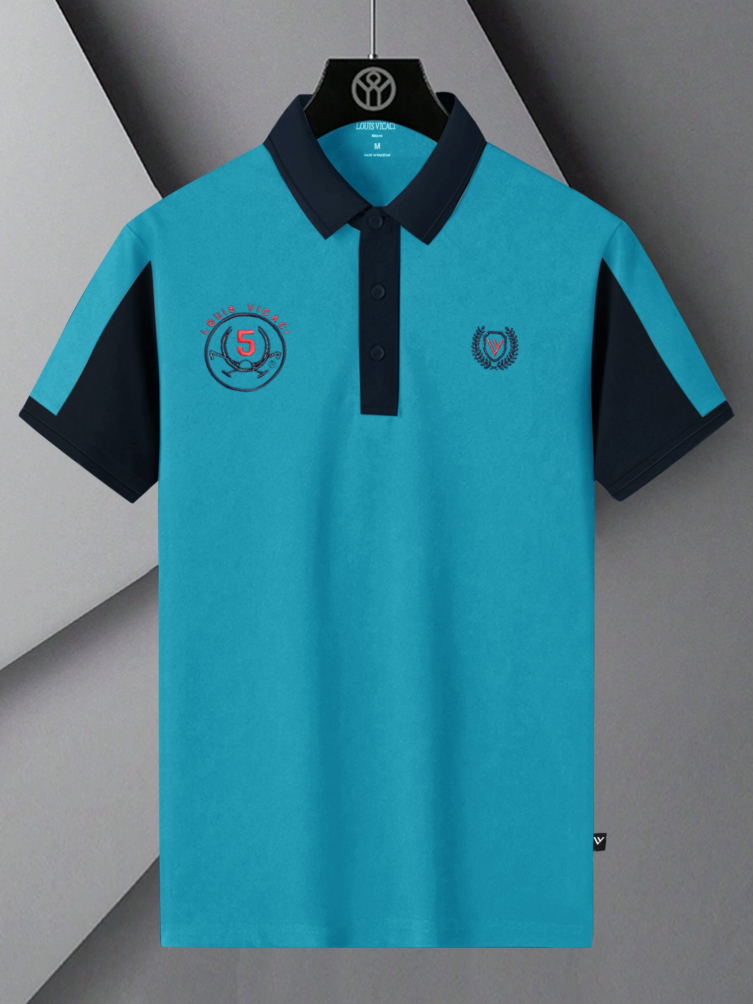 Summer Polo Shirt For Men-Blue & Dark Navy-RT2371