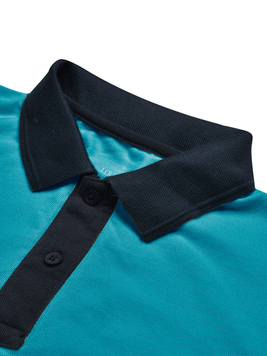 LV Summer Polo Shirt For Men-Blue & Dark Navy-RT2371