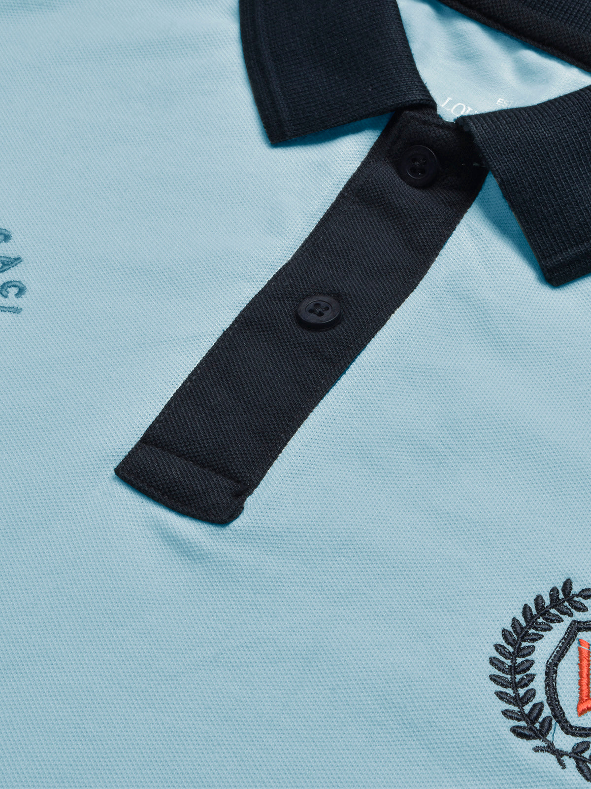 Summer Polo Shirt For Men-Bright Blue & Dark Navy-RT2374