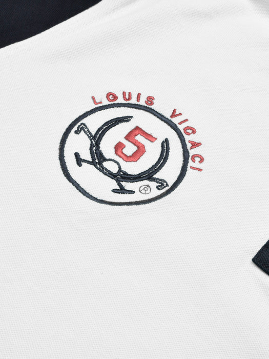 LV Summer Polo Shirt For Men-White & Dark Navy-RT2370
