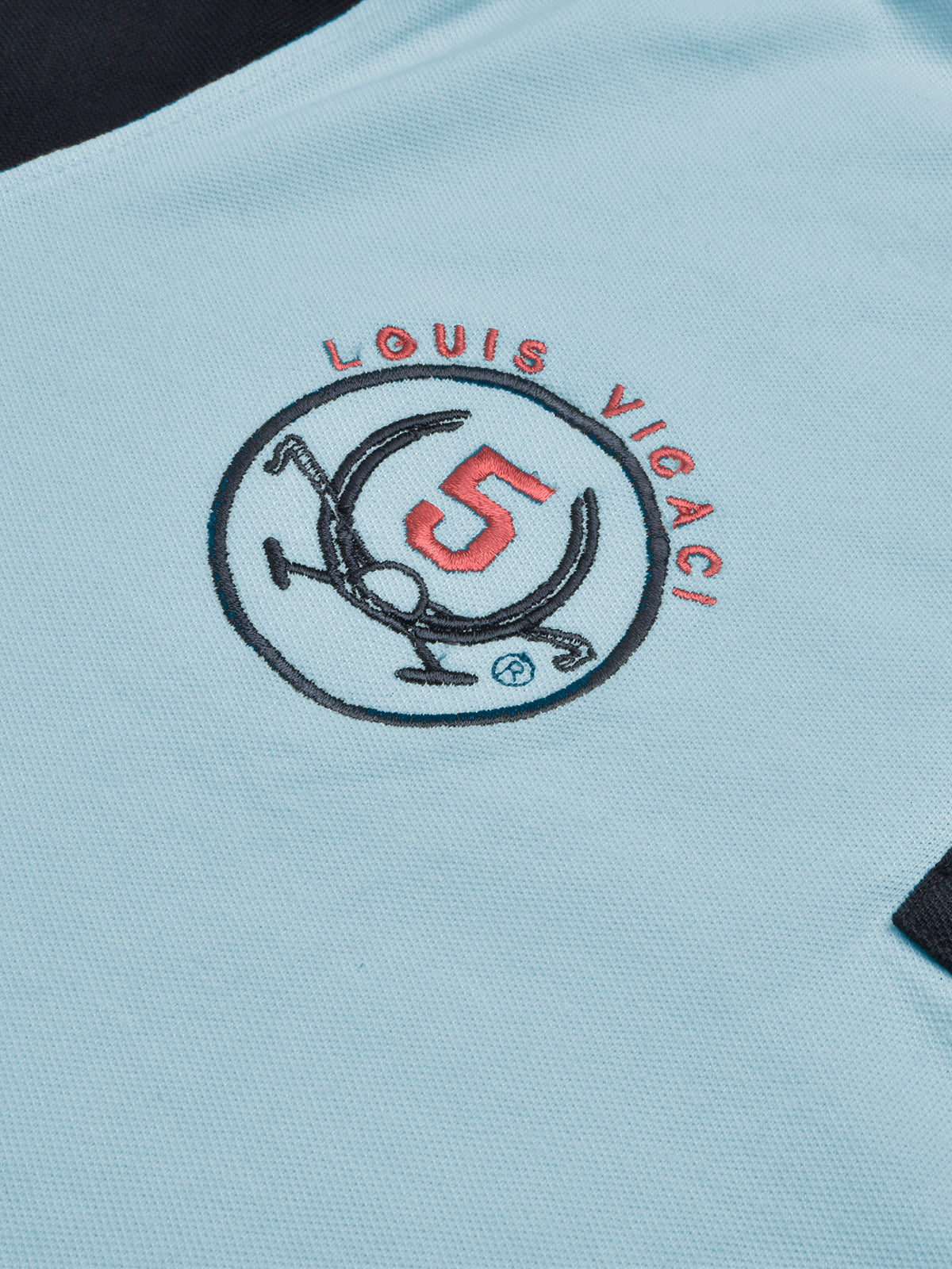 Summer Polo Shirt For Men-Bright Blue & Dark Navy-RT2374