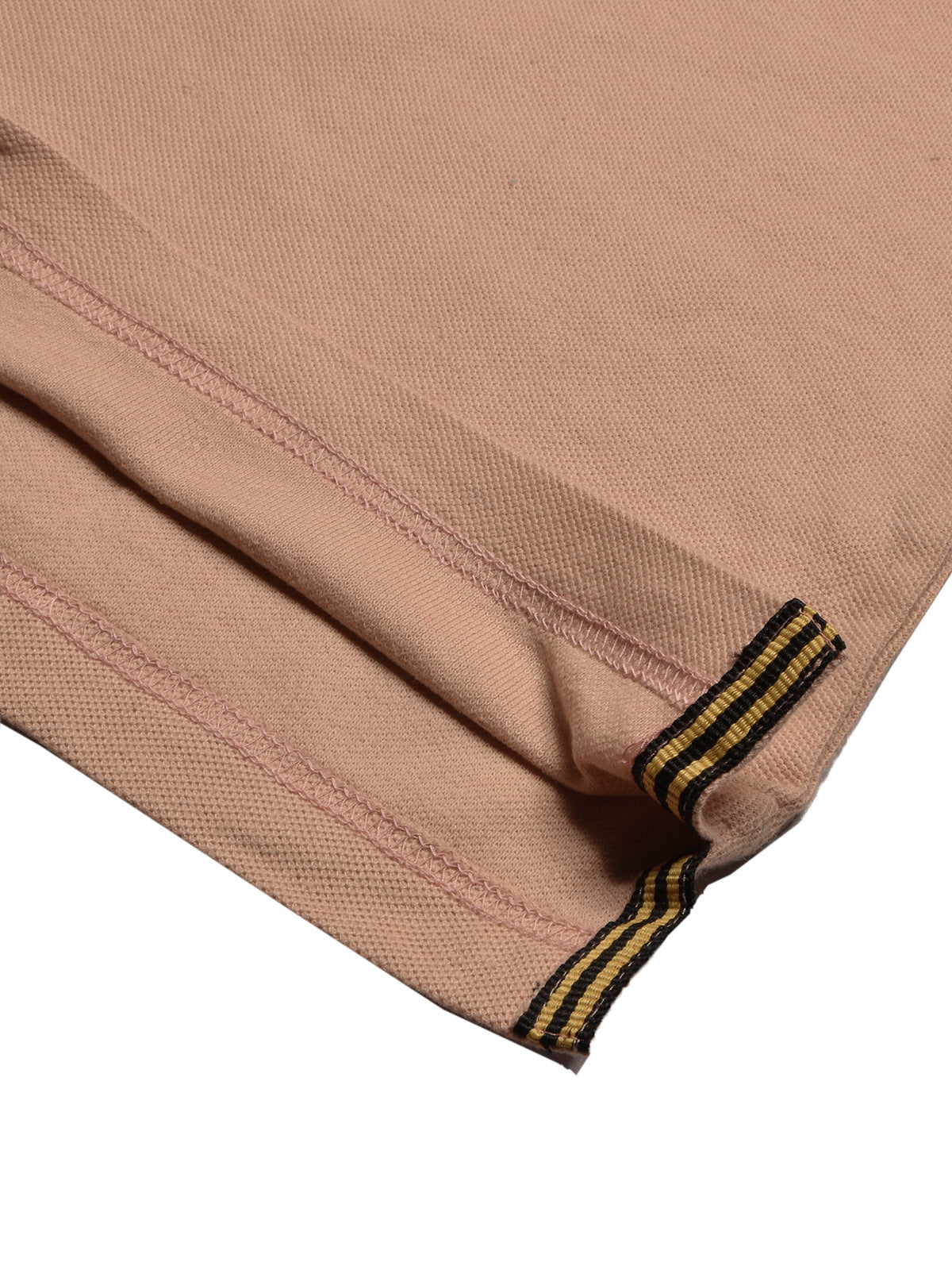 Summer Polo Shirt For Men-Light Orange with Navy Panel-BE683/BR12936