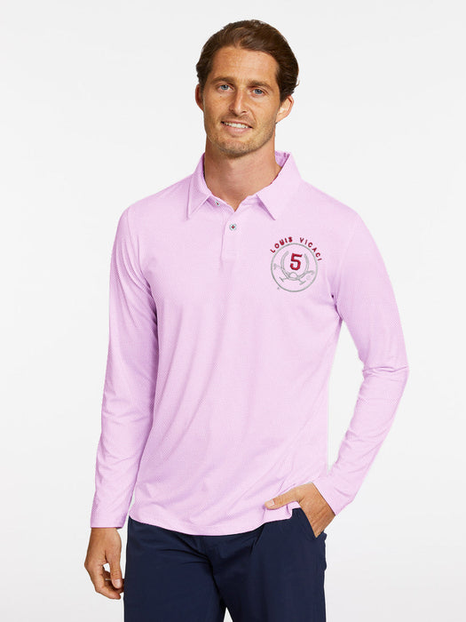 Louis Vicaci Long Sleeve P.Q Polo Shirt For Men-Light Pink-RT1787