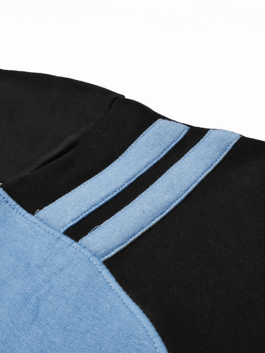 U.S Polo Assn Fleece Tracksuit For Men Black & Blue-RT2128