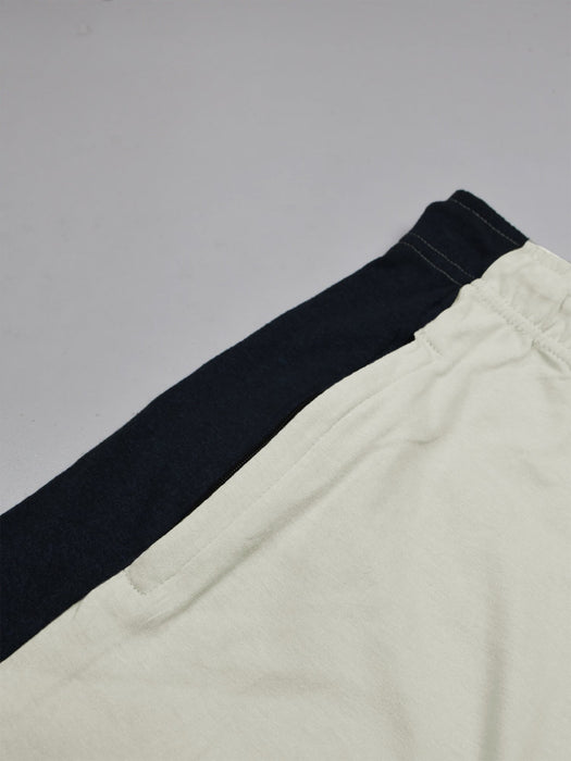 Summer Single Jersey Slim Fit Trouser For Men-Smoke White With Navy Pannel-RT2104