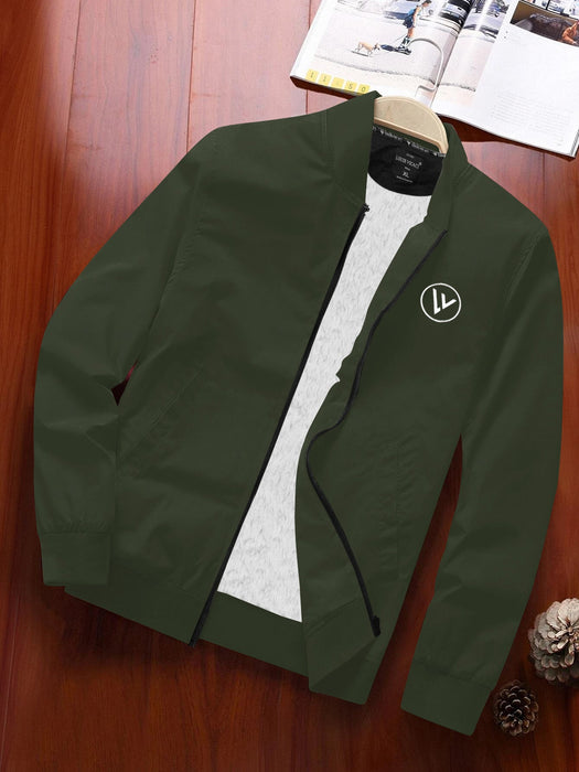 Louis Vicaci Zipper Inner Fur Bomber Jacket For Men-Olive-RT2208