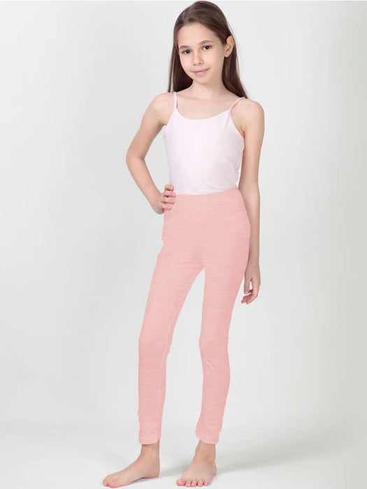 T2 Couture Legging For Girls-Pink Melange-RT203