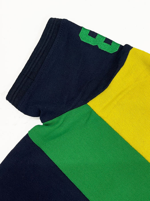 USPA Half Sleeve P.Q Polo Shirt For Kids-Dark Navy & Yellow-RT1974