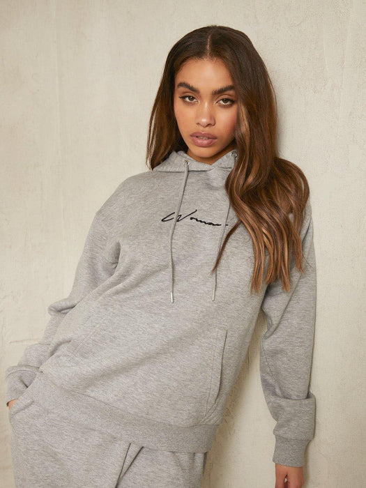 Boohoo Women Fleece Pullover Hoodie For Ladies-Grey Melange-SP5918