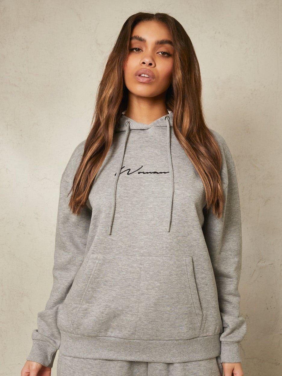 Boohoo Women Fleece Pullover Hoodie For Ladies-Grey Melange-SP5918
