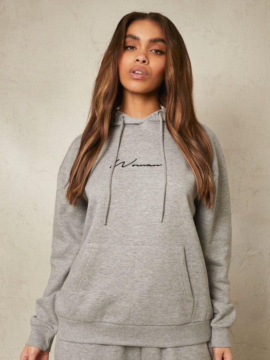 Boohoo Women Fleece Pullover Hoodie For Ladies-Grey Melange-SP5918