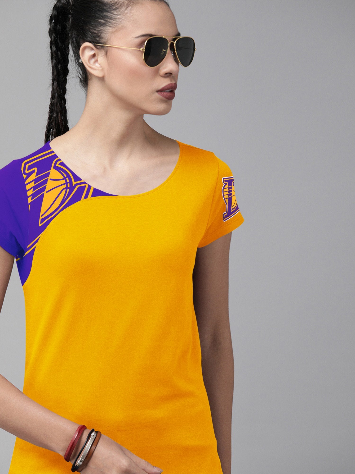 Magestic Single Jersey Deep V Neck Tee Shirt For Ladies-BE14642