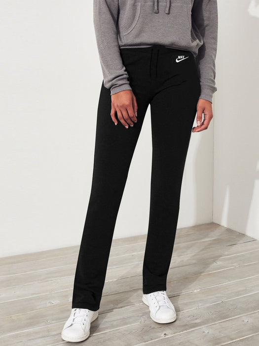 NK Fleece Straight Fit Trouser For Ladies-Black-RT1584