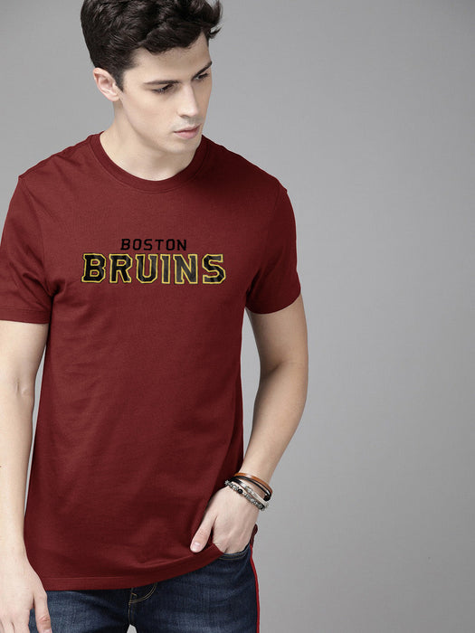 47 Single Jersey Crew Neck Tee Shirt For Men-Maroon with Print-RT2398