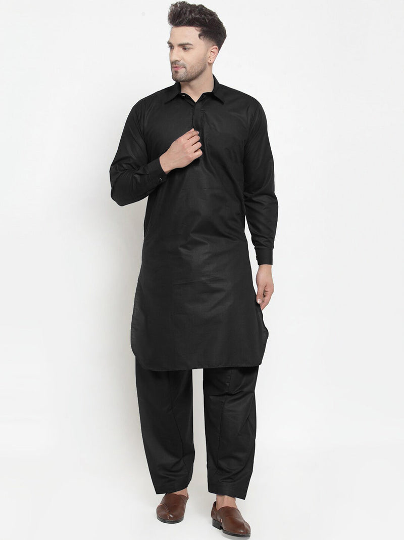 Maryland Cotton Sutton Unstitched Suit For Men-Black-RT2448