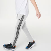 brandsego - Adidas Single Jersey Regular Jogger Trouser For Kids-Grey Melange With Stripes-BE8703