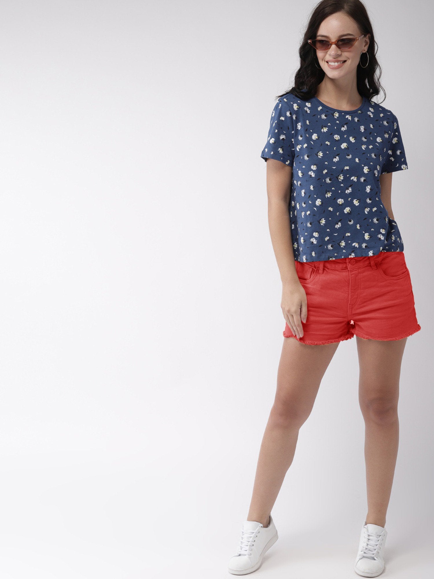 ECKO UNLTD Denim Short For Ladies-Carrot Red-CSD57