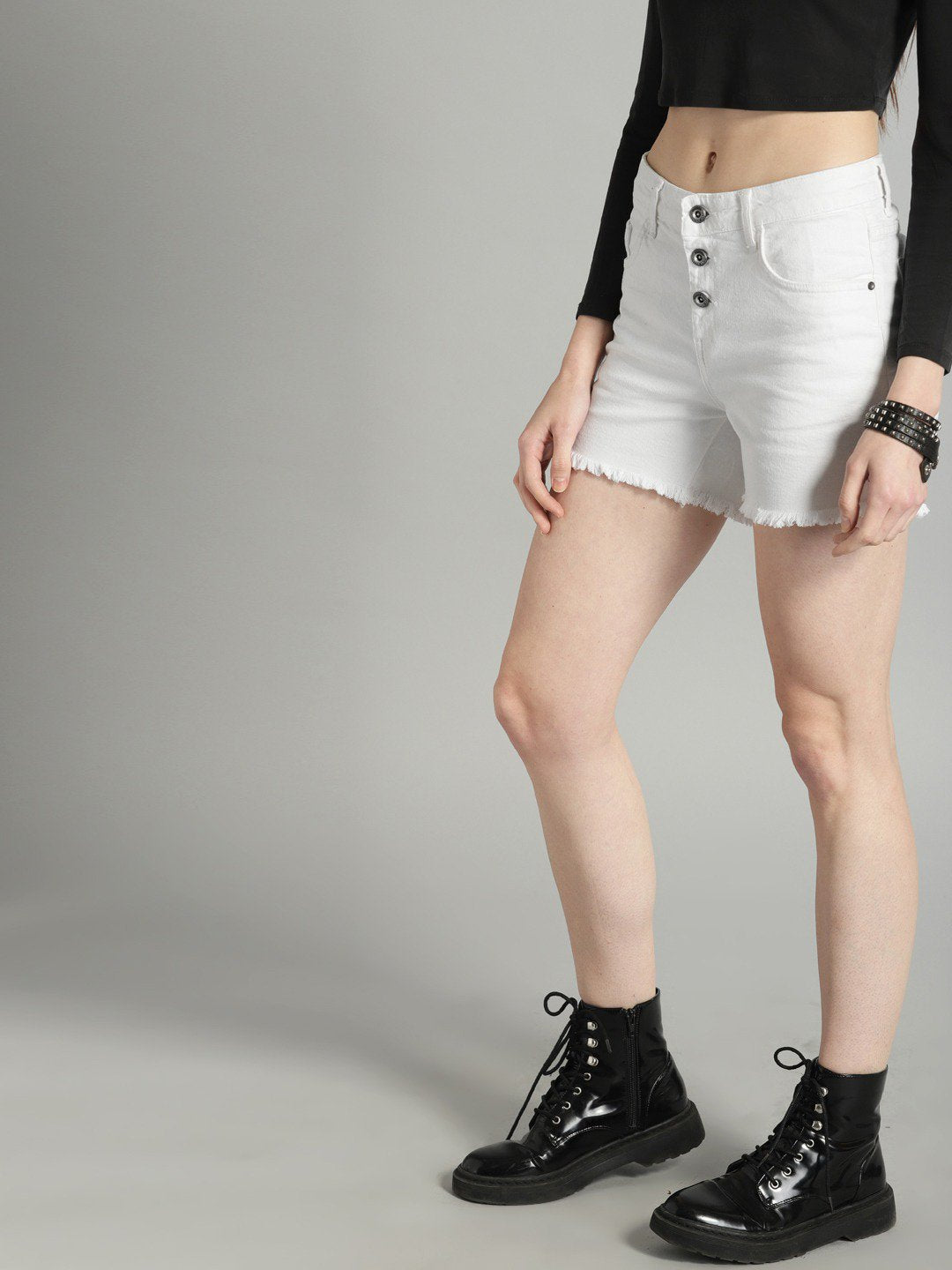 Old Navy Denim Short For Ladies-White-CSD69