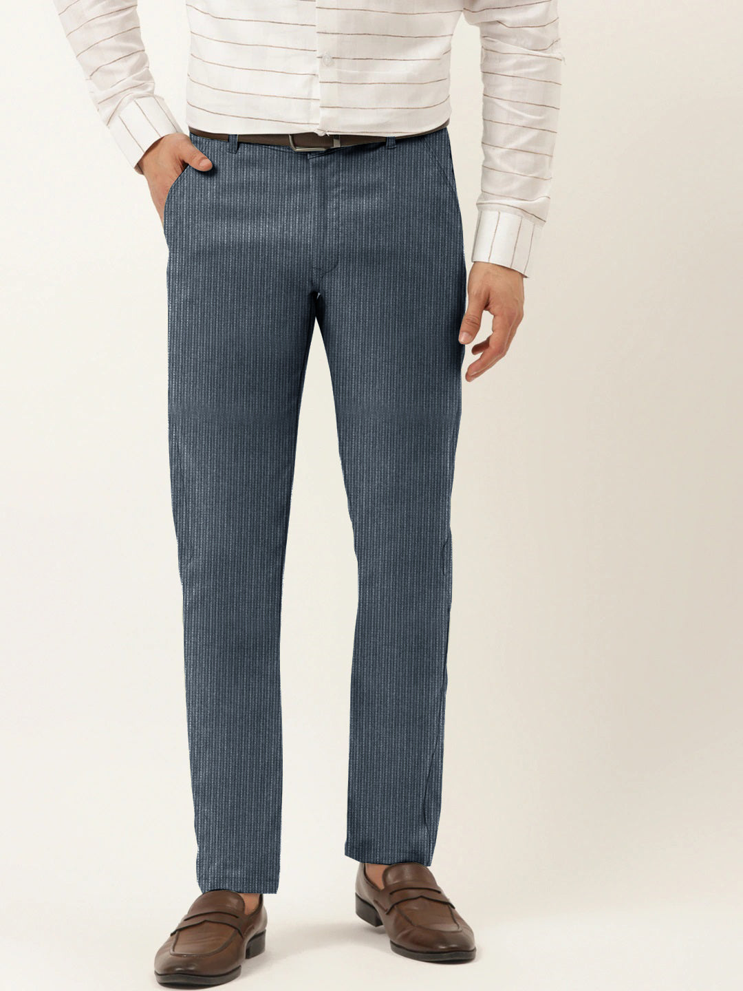 Chancellor Formal Dress Pent For Men-Dark Slate Blue With Lining-RT350