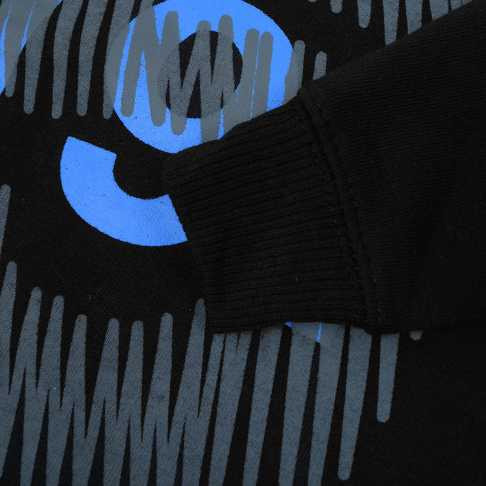 Baby Club Terry Fleece Sweatshirt For Kids-Black with Print-BE12805