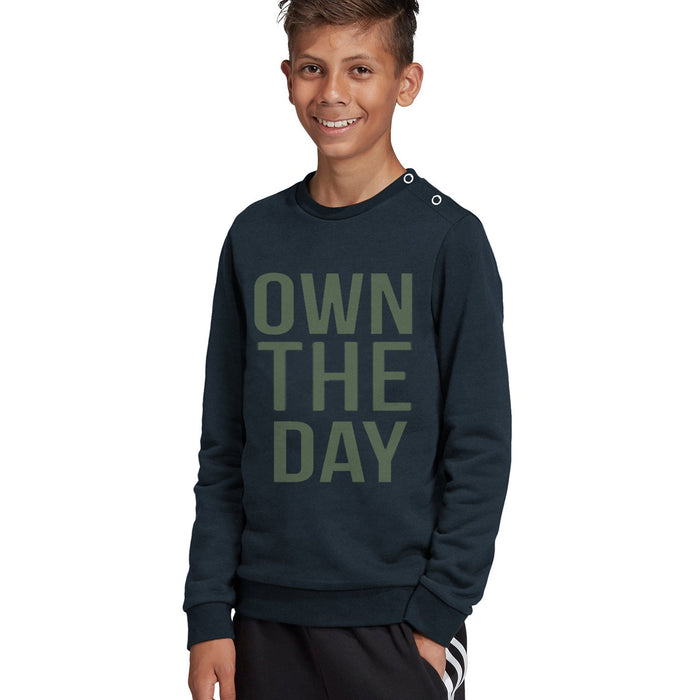 Terry Fleece Sweatshirt For Kids-Dark Navy with Print-BE12826