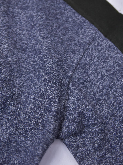 P&B Zipper Mock Neck Jacket For Men-Blue Melange & Black-BE16502