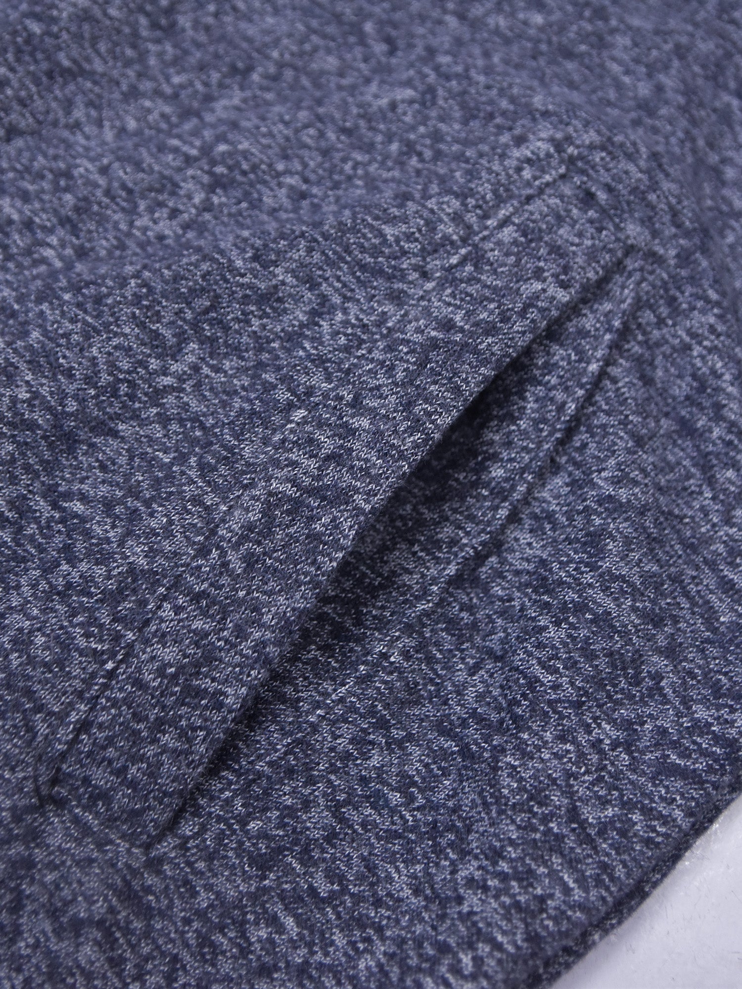 P&B Zipper Mock Neck Jacket For Men-Blue Melange & Black-BE16502