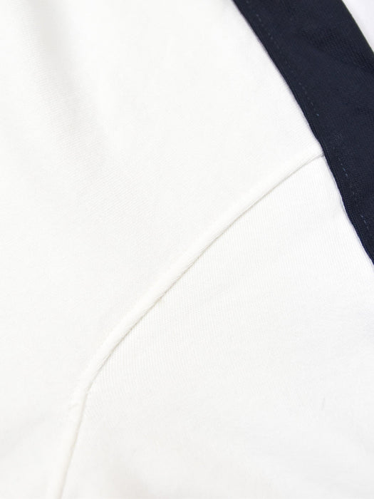 P&B Zipper Mock Neck Jacket For Men-White & Navy-BE16573