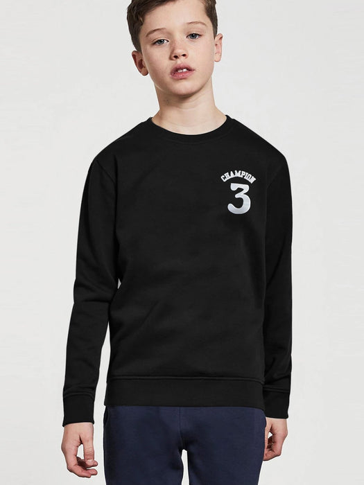 Champions Terry Fleece Sweatshirt For Kids-Black-SP5486