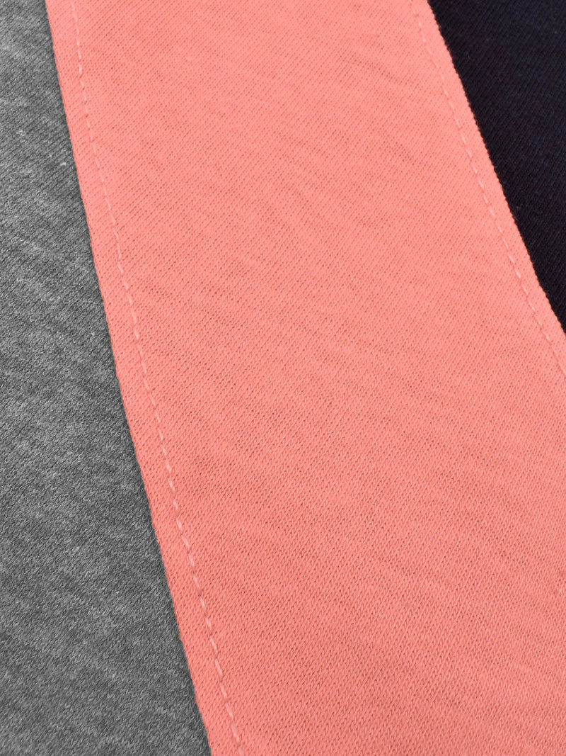 Champion Single Jersey Polo Shirt For Kids-Charcoal Melange with Peach & Navy Panels-BE14550