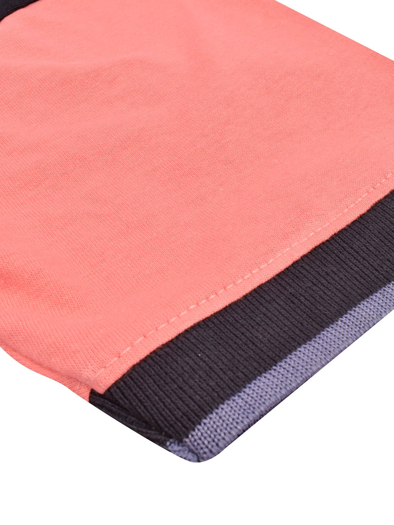 Champion Single Jersey Polo Shirt For Kids-Charcoal Melange with Peach & Navy Panels-BE14550