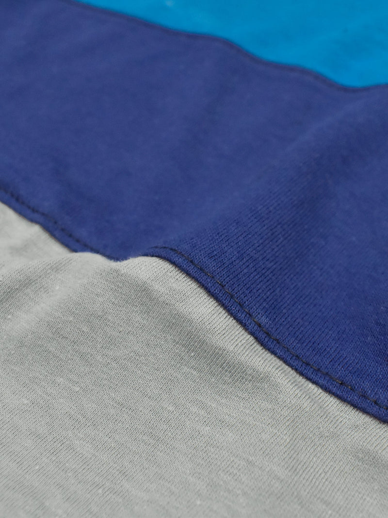 Champion Single Jersey Polo Shirt For Kids-Grey with Dark Blue & Sky Blue-RT2411