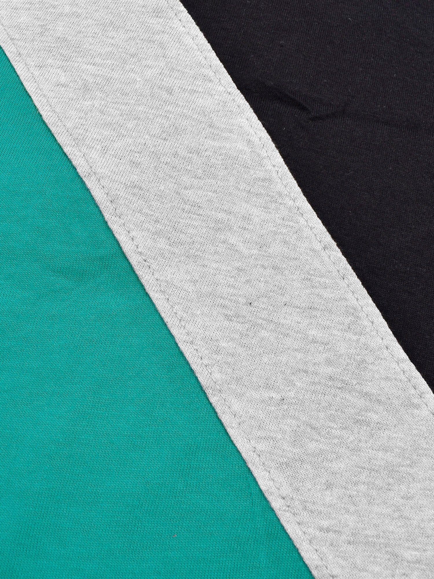 Champion Single Jersey Polo Shirt For Kids-Cyan Green with Grey Melange & Navy Panels-BE14478