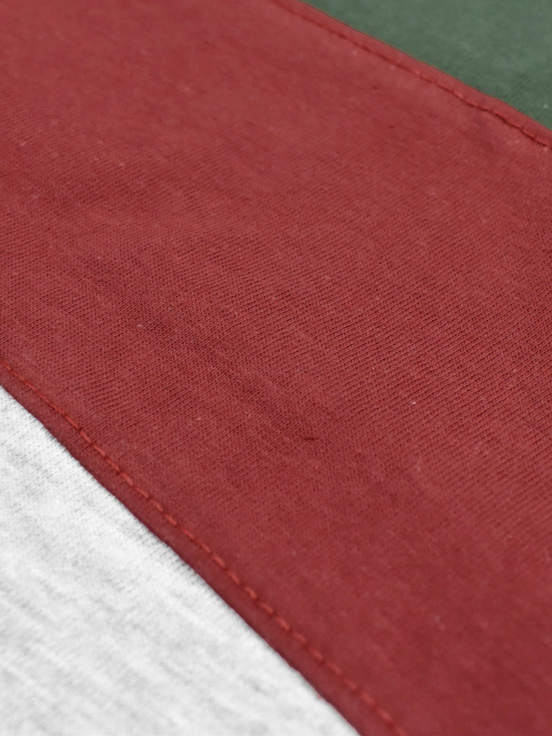 Champion Single Jersey Polo Shirt For Kids-Dark Green with Red & Grey Melange Panels-BE14433