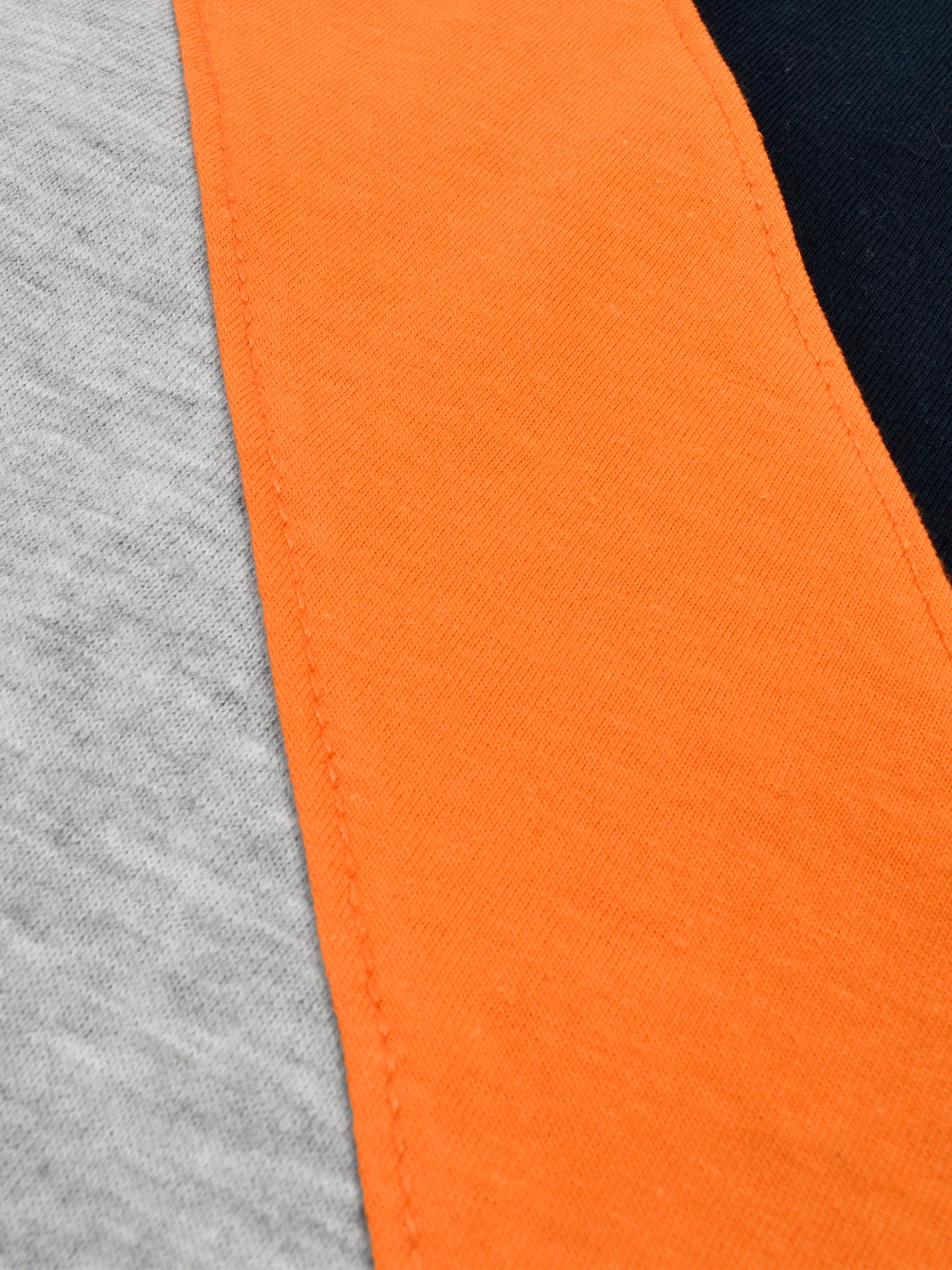 Champion Single Jersey Polo Shirt For Kids-Grey Melange with Orange & Navy Panels-BE14549